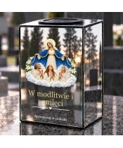 Znicz lustrzany solarny LED – Dusze czyśćcowe pod płaszczem Maryi - widok produktu