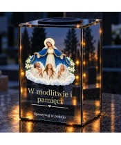 Znicz lustrzany solarny LED – Dusze czyśćcowe pod płaszczem Maryi - widok produktu
