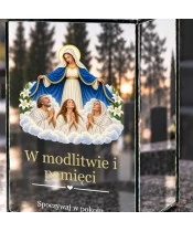 Znicz lustrzany solarny LED – Dusze czyśćcowe pod płaszczem Maryi - widok produktu