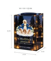 Znicz lustrzany solarny LED – Dusze czyśćcowe pod płaszczem Maryi - widok produktu