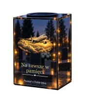 Znicz lustrzany solarny LED – Pilot - samolot nad chmurami - widok główny