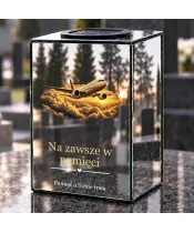 Znicz lustrzany solarny LED – Pilot - samolot nad chmurami - widok produktu