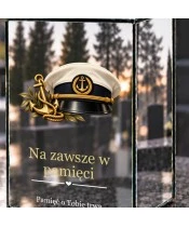 Znicz lustrzany solarny LED – Marynarz - czapka kapitańska - widok produktu