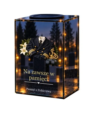 Znicz lustrzany solarny LED – Marynarz - mundur galowy - widok główny