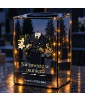 Znicz lustrzany solarny LED – Marynarz - mundur galowy - widok produktu