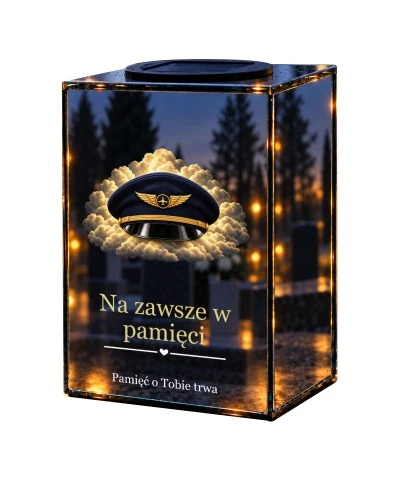 Znicz lustrzany solarny LED – Pilot - czapka lotnicza - widok główny