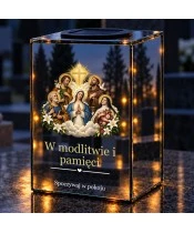 Znicz lustrzany solarny LED – Wszyscy Święci - modlitwa - widok produktu