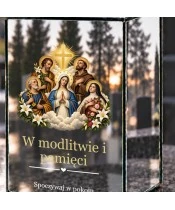 Znicz lustrzany solarny LED – Wszyscy Święci - modlitwa - widok produktu