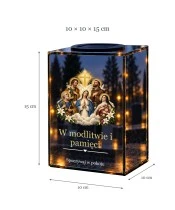 Znicz lustrzany solarny LED – Wszyscy Święci - modlitwa - widok produktu