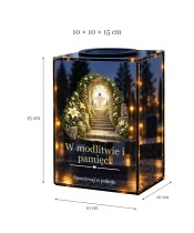 Znicz lustrzany solarny LED – Tunel ku światłu z Jezusem - widok produktu