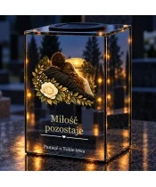Znicz lustrzany solarny LED – Przytuleni na zawsze - widok produktu