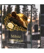 Znicz lustrzany solarny LED – Przytuleni na zawsze - widok produktu
