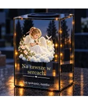 Znicz lustrzany solarny LED – Narodzona dla nieba - widok produktu