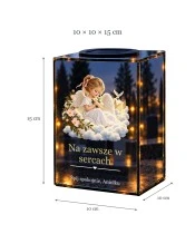 Znicz lustrzany solarny LED – Narodzona dla nieba - widok produktu