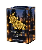 Znicz lustrzany solarny LED – Róże wdzięczności - widok główny