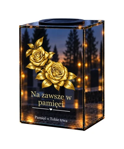 Znicz lustrzany solarny LED – Róże wdzięczności - widok główny