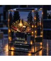 Znicz lustrzany solarny LED – Elektryk - ślad pracy i światła - widok produktu