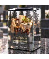 Znicz lustrzany solarny LED – Puste miejsce przy stole - widok produktu