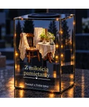 Znicz lustrzany solarny LED – Puste miejsce przy stole - widok produktu