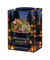 Znicz lustrzany solarny LED – Niezapomniany ogród - widok główny