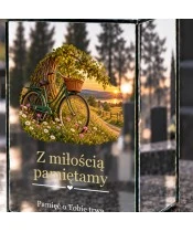 Znicz lustrzany solarny LED – Rower i wspólne chwile - widok produktu