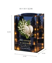 Znicz lustrzany solarny LED – Serce i konwalie - widok produktu
