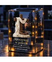 Znicz lustrzany solarny LED – Cierniowa korona i światło - widok produktu