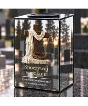 Znicz lustrzany solarny LED – Cierniowa korona i światło - widok produktu