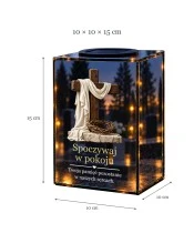 Znicz lustrzany solarny LED – Cierniowa korona i światło - widok produktu
