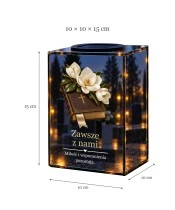 Znicz lustrzany solarny LED – Magnolie i modlitewnik - widok produktu