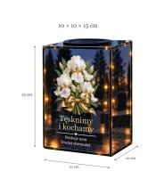Znicz lustrzany solarny LED – Irysy cichej pamięci - widok produktu