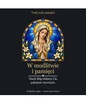 Znicz lustrzany solarny LED – Maryja w modlitwie w witrażu - widok produktu