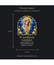 Znicz lustrzany solarny LED – Maryja w modlitwie w witrażu - widok produktu