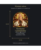 Znicz lustrzany solarny LED – Różaniec pamięci w witrażu - widok produktu