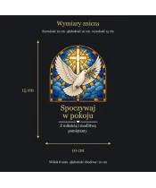 Znicz lustrzany solarny LED – Gołąb pokoju w witrażu - widok produktu