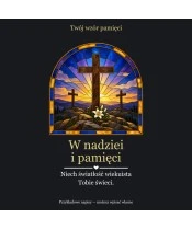 Znicz lustrzany solarny LED – Krzyże na Golgocie w witrażu - widok produktu
