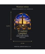 Znicz lustrzany solarny LED – Krzyże na Golgocie w witrażu - widok produktu