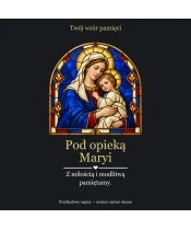 Znicz lustrzany solarny LED – Matka Boża z Dzieciątkiem w witrażu - widok produktu