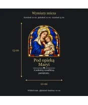 Znicz lustrzany solarny LED – Matka Boża z Dzieciątkiem w witrażu - widok produktu