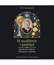 Znicz lustrzany solarny LED ze zdjęciem – Pod opieką Maryi w witrażu - widok produktu
