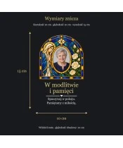 Znicz lustrzany solarny LED ze zdjęciem – Pod opieką Maryi w witrażu - widok produktu