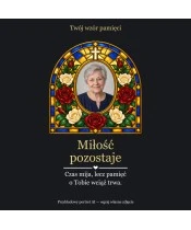Znicz lustrzany solarny LED ze zdjęciem – Róże wiecznej pamięci w witrażu - widok produktu