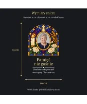 Znicz lustrzany solarny LED ze zdjęciem – Światło i modlitwa w witrażu - widok produktu