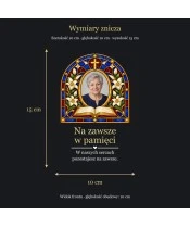 Znicz lustrzany solarny LED ze zdjęciem – Księga pamięci w witrażu - widok produktu