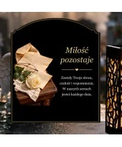 Znicz solarny z tabliczką i lampionem – List i róża - widok produktu