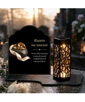 Znicz solarny z tabliczką i lampionem – Razem na zawsze - widok produktu