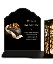 Znicz solarny z tabliczką i lampionem – Razem na zawsze - widok produktu