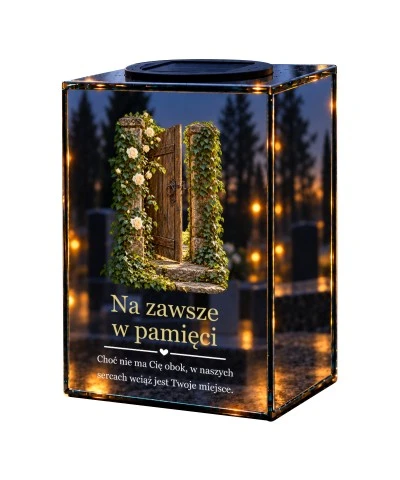 Znicz lustrzany solarny LED – Brama wspomnień - widok główny