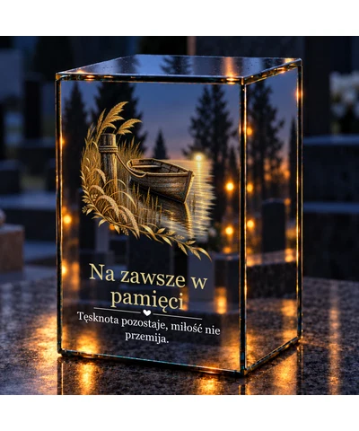 Znicz lustrzany LED – Cichy brzeg - noc na grobie