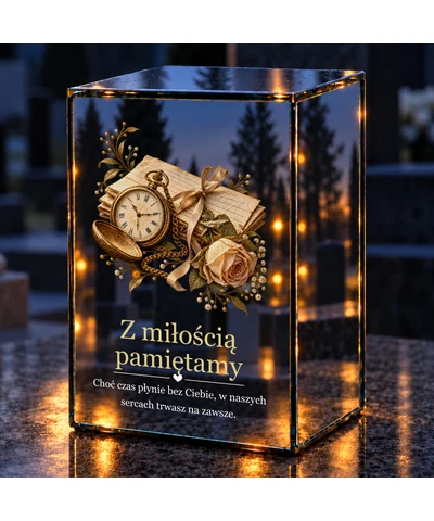 Znicz lustrzany LED – Zatrzymany czas - noc na grobie